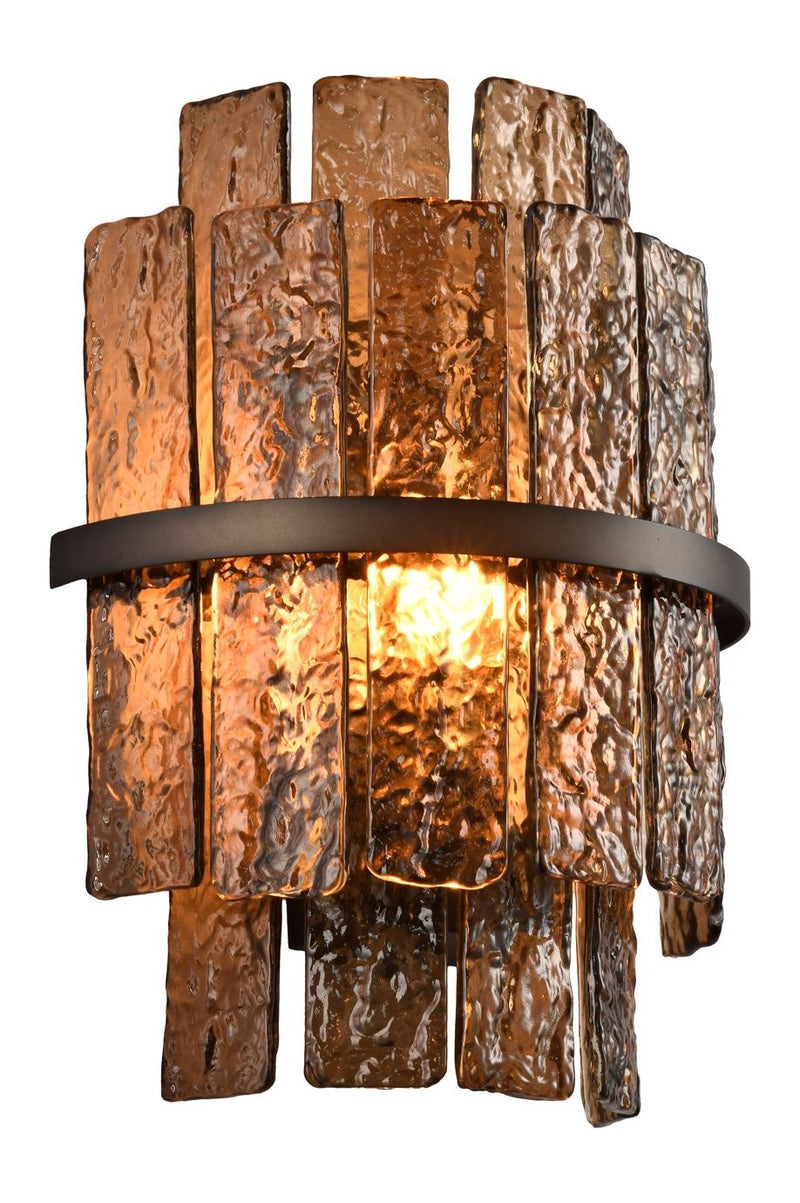 Wandlampe Lumy braun – Richmond Wandleuchte mit Strukturglas