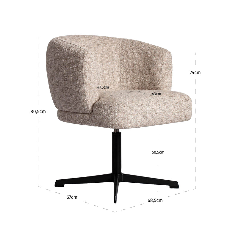 Esszimmerstuhl Dinan Cream Tweed mit Drehfunktion – Richmond