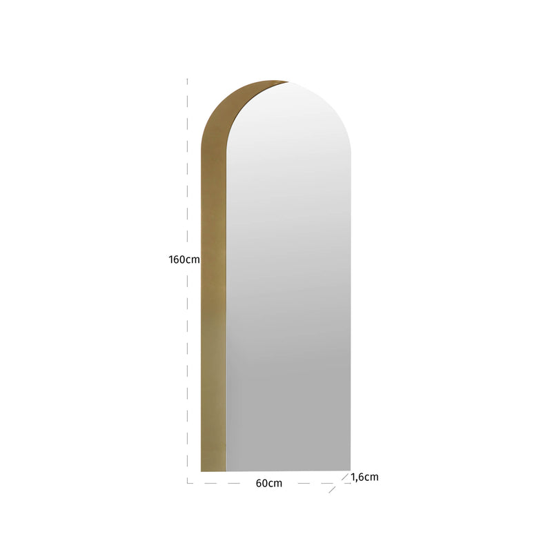 Spiegel Draven Champagne Gold – Wandspiegel 160x60 cm, MDF-Rahmen