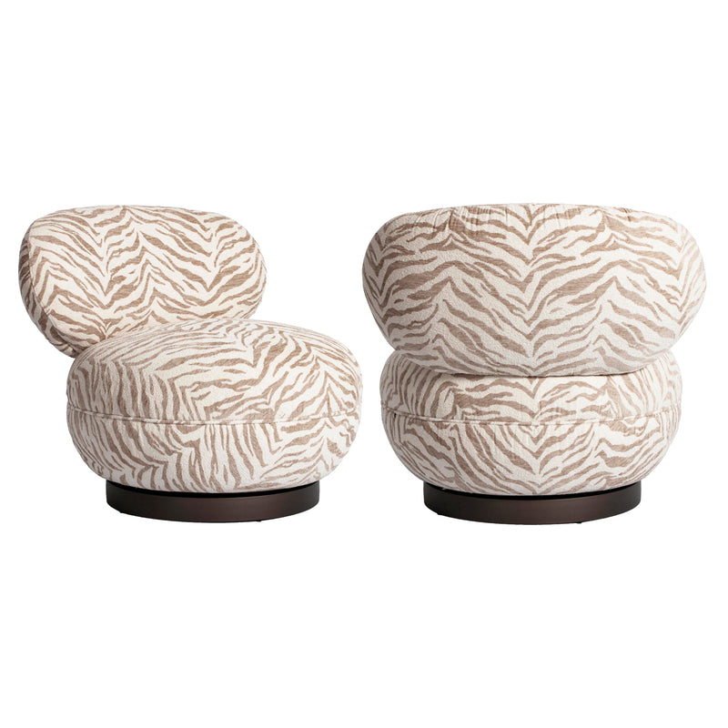 Lounge Stuhl Jace Beige Tiger mit Drehfunktion – Richmond