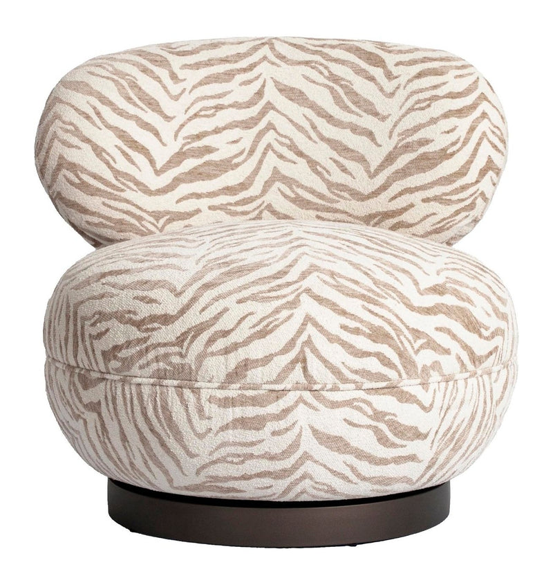 Lounge Stuhl Jace Beige Tiger mit Drehfunktion – Richmond