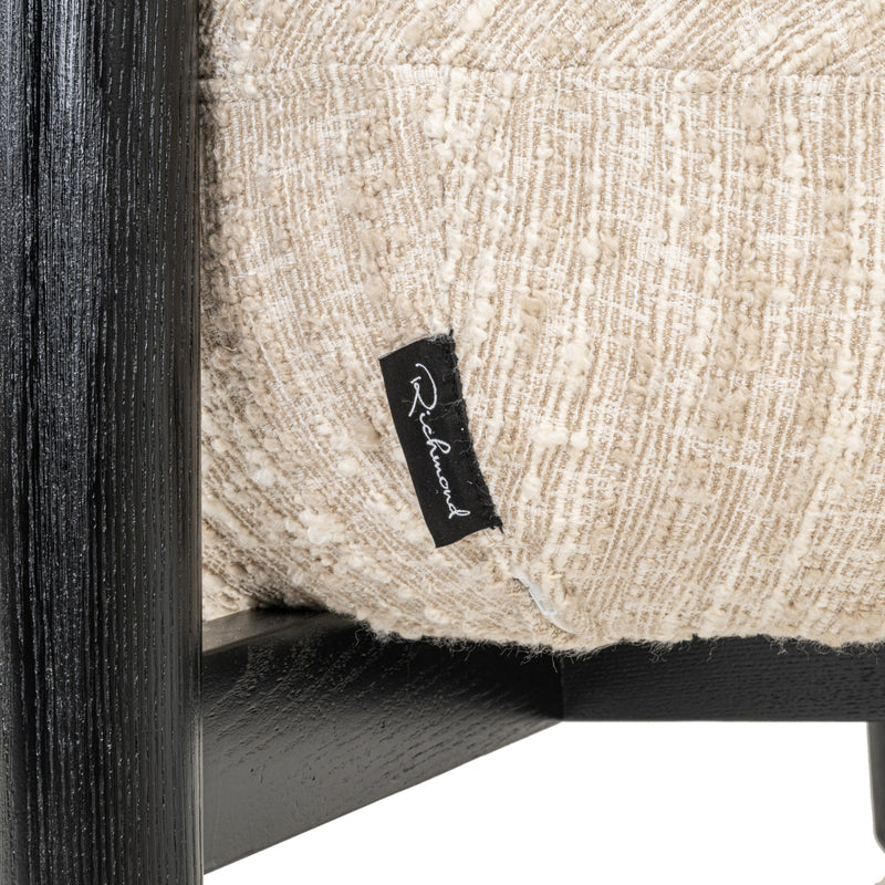 Lounge Stuhl Ornella Beige Angora – Sessel mit Holzgestell