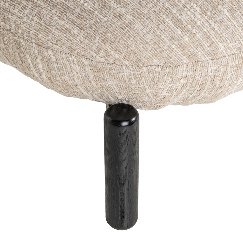 Lounge Stuhl Ornella Beige Angora – Sessel mit Holzgestell
