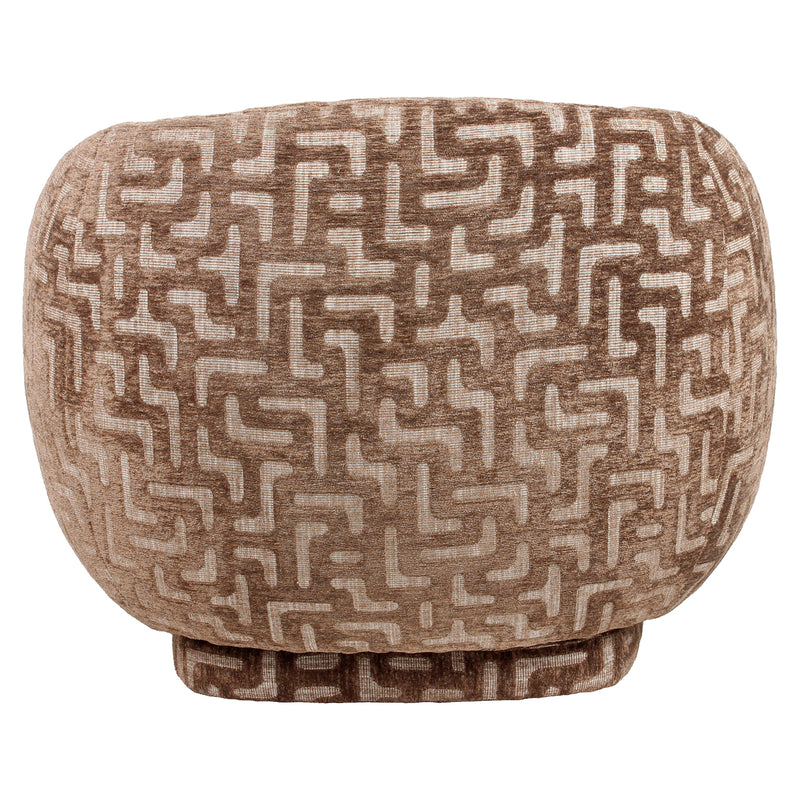 Lounge Stuhl Negreslo drehbar - Brown Labyrinth Muster, Richmond