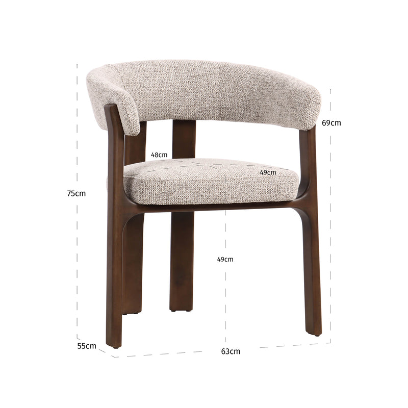 Esszimmerstuhl Contigo Mocca Fancy – Buchenholz, skulpturale Form