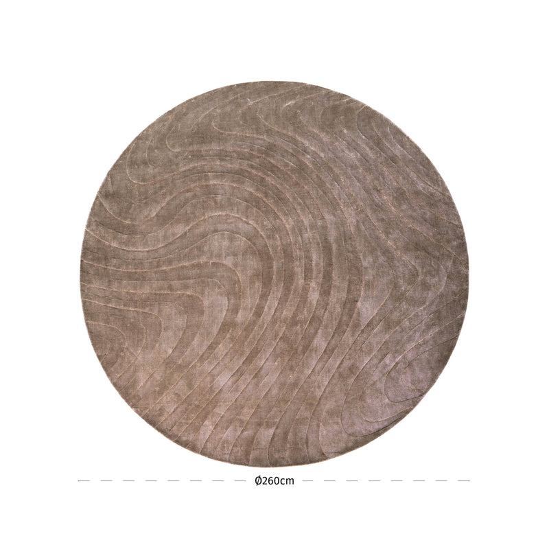 Teppich Fellion taupe – Ø 260 cm, weicher Viskose-Mix von Richmond