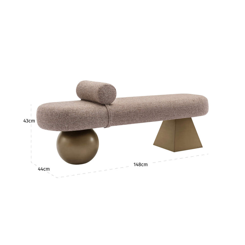 Bank Alexander Jones – Sitzbank Tweed Braun für Flur & Esszimmer