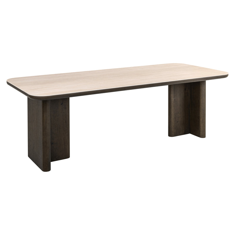 Esstisch Nando 230 cm Keramik-Travertin & Eichenfurnier braun