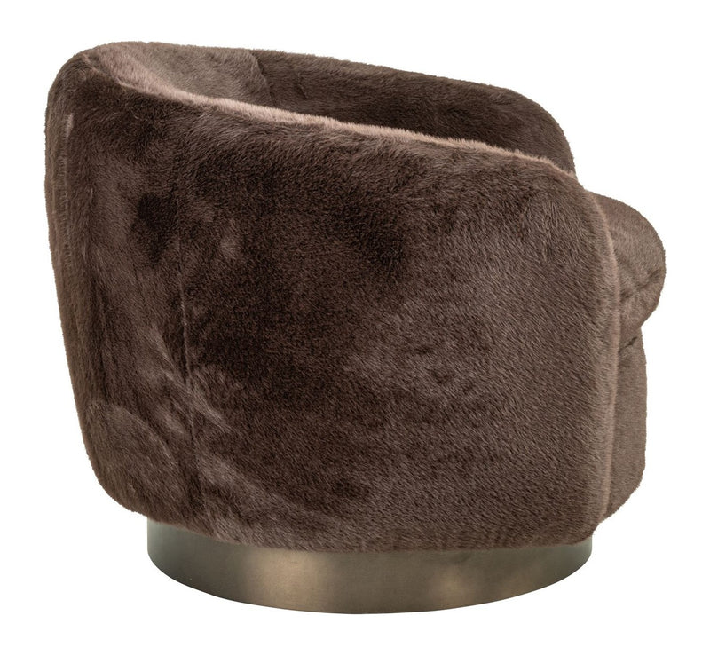 Richmond Lounge Stuhl Colmar chocolat fluffy mit Drehfunktion