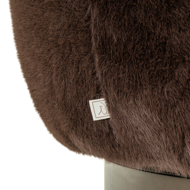 Richmond Lounge Stuhl Colmar chocolat fluffy mit Drehfunktion