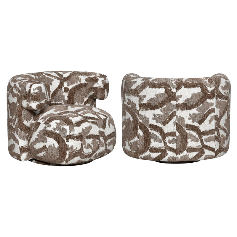 Lounge Stuhl Talley brown nature mit Drehfunktion – skulptural
