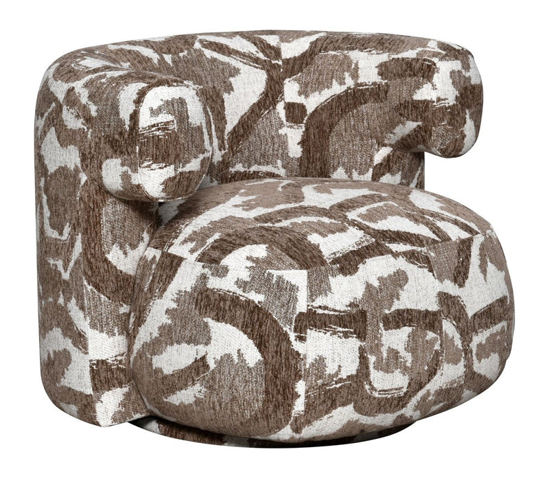 Lounge Stuhl Talley brown nature mit Drehfunktion – skulptural