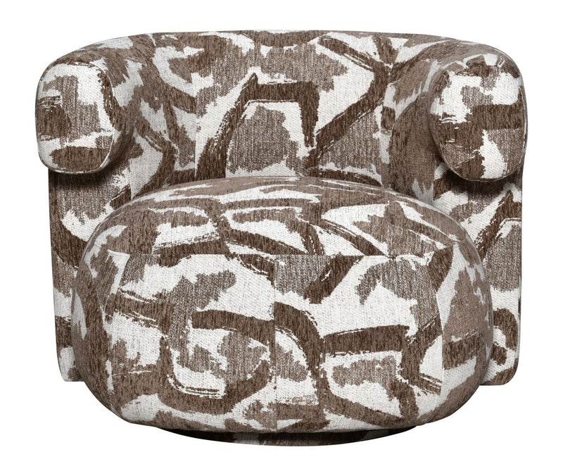 Lounge Stuhl Talley brown nature mit Drehfunktion – skulptural