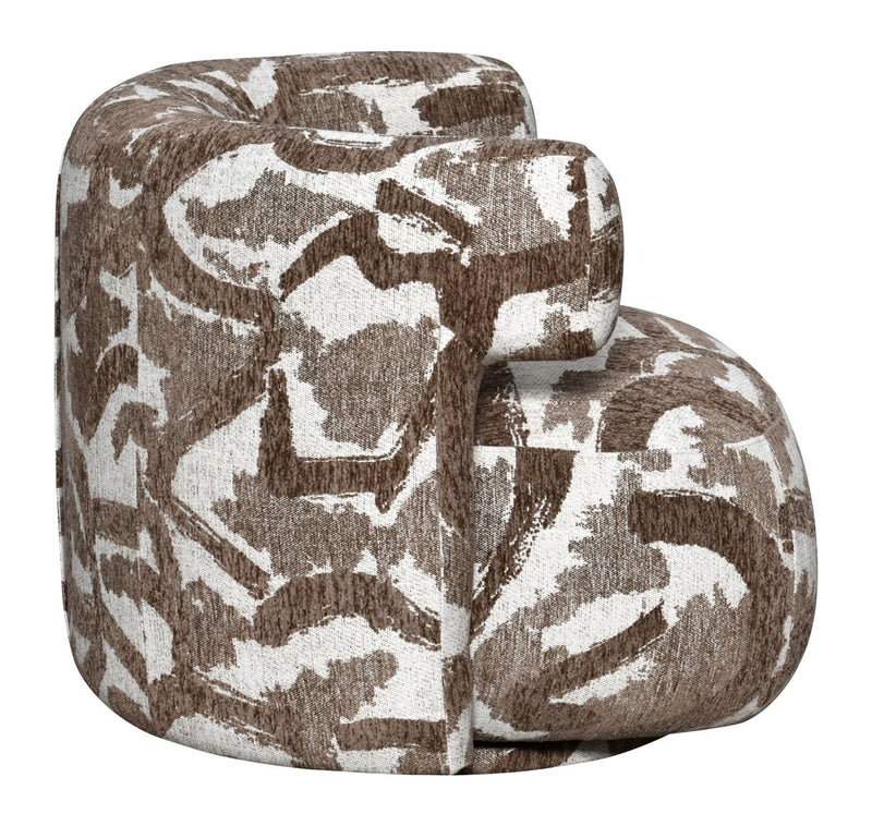 Lounge Stuhl Talley brown nature mit Drehfunktion – skulptural