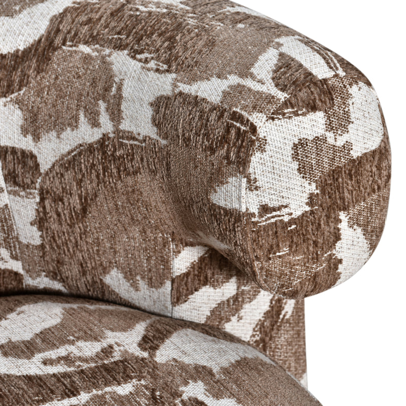 Lounge Stuhl Talley brown nature mit Drehfunktion – skulptural