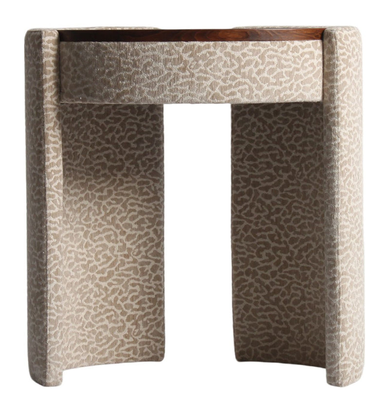 Schreibtisch Roxenne Beige Leopard mit Spiegel & Stauraum