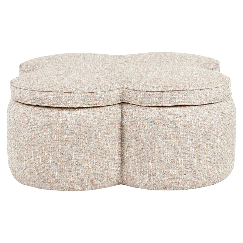 Richmond Hocker & Fußbank Corbeau, sand tweed, Ø 92 cm groß