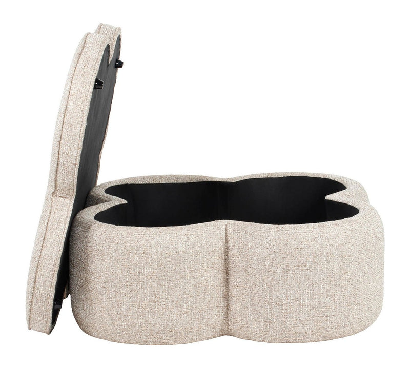 Richmond Hocker & Fußbank Corbeau, sand tweed, Ø 92 cm groß