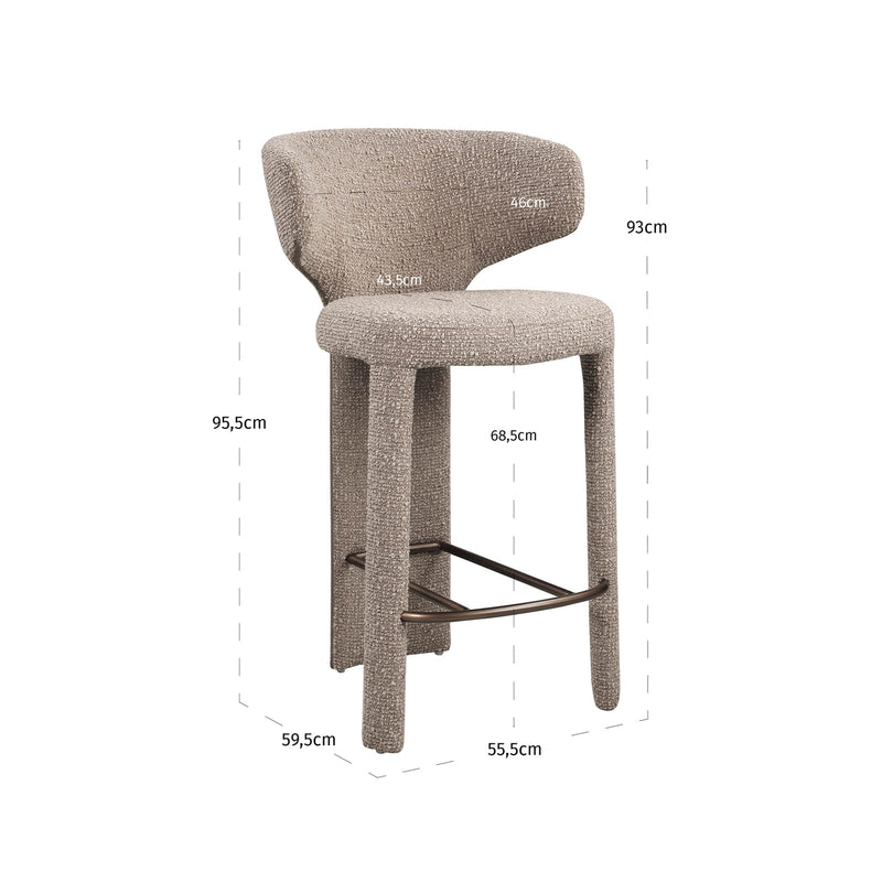 Barhocker Viola Mocca Chunky – gepolstert für Küche und Barbereich