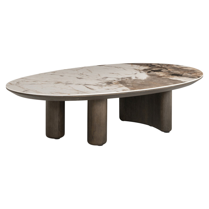 Couchtisch Langford brown – Eichenfurnier-Gestell mit Keramikplatte