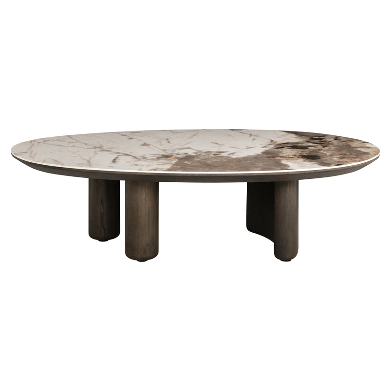 Couchtisch Langford brown – Eichenfurnier-Gestell mit Keramikplatte