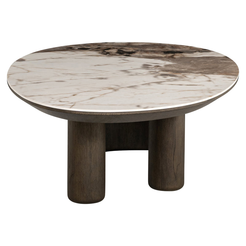 Couchtisch Langford brown – Eichenfurnier-Gestell mit Keramikplatte