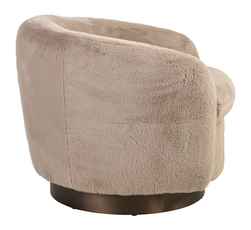 Lounge Stuhl Colmar khaki fluffy mit Drehfunktion – Richmond