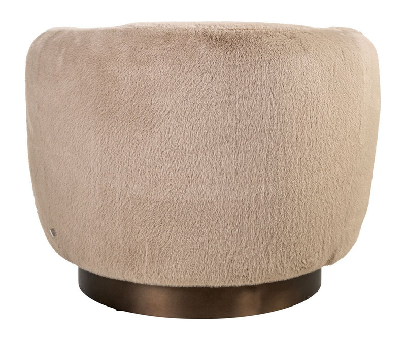 Lounge Stuhl Colmar khaki fluffy mit Drehfunktion – Richmond