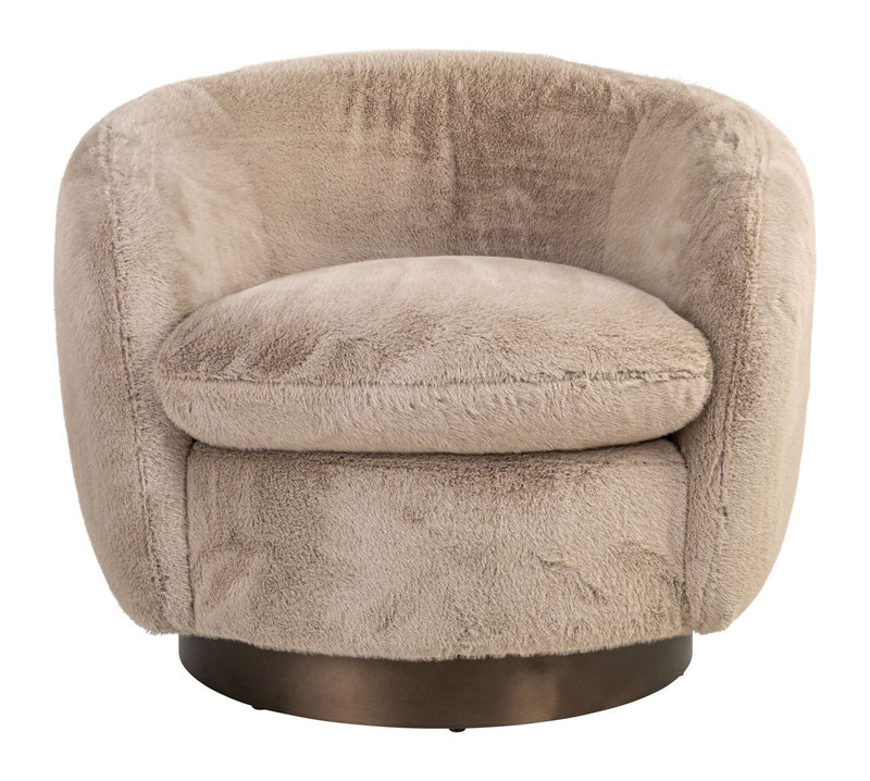 Lounge Stuhl Colmar khaki fluffy mit Drehfunktion – Richmond