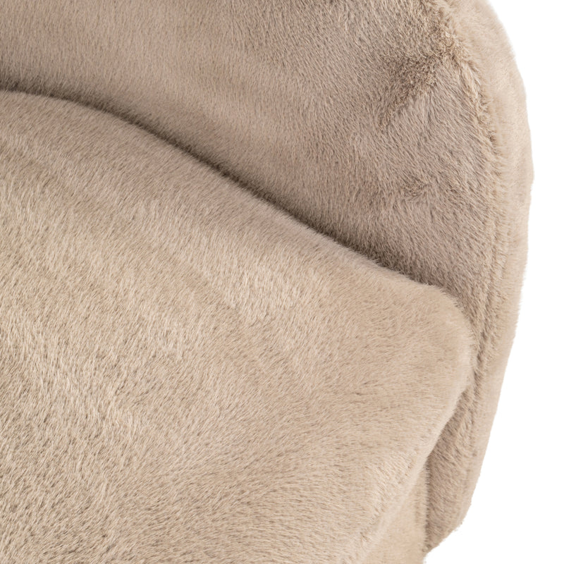 Lounge Stuhl Colmar khaki fluffy mit Drehfunktion – Richmond
