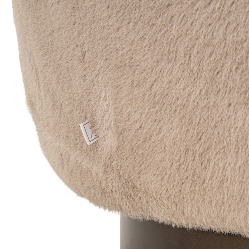 Lounge Stuhl Colmar khaki fluffy mit Drehfunktion – Richmond