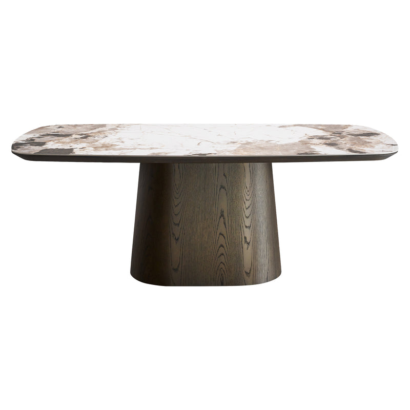 Esstisch Langford Brown 200 cm – Keramikplatte, Eichenfurnier-Gestell