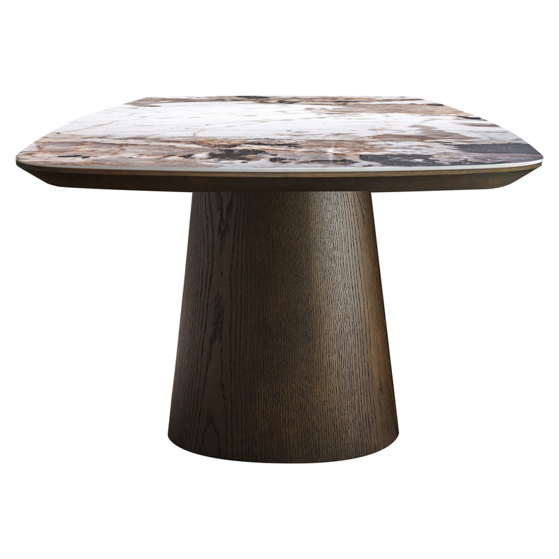 Esstisch Langford Brown 200 cm – Keramikplatte, Eichenfurnier-Gestell