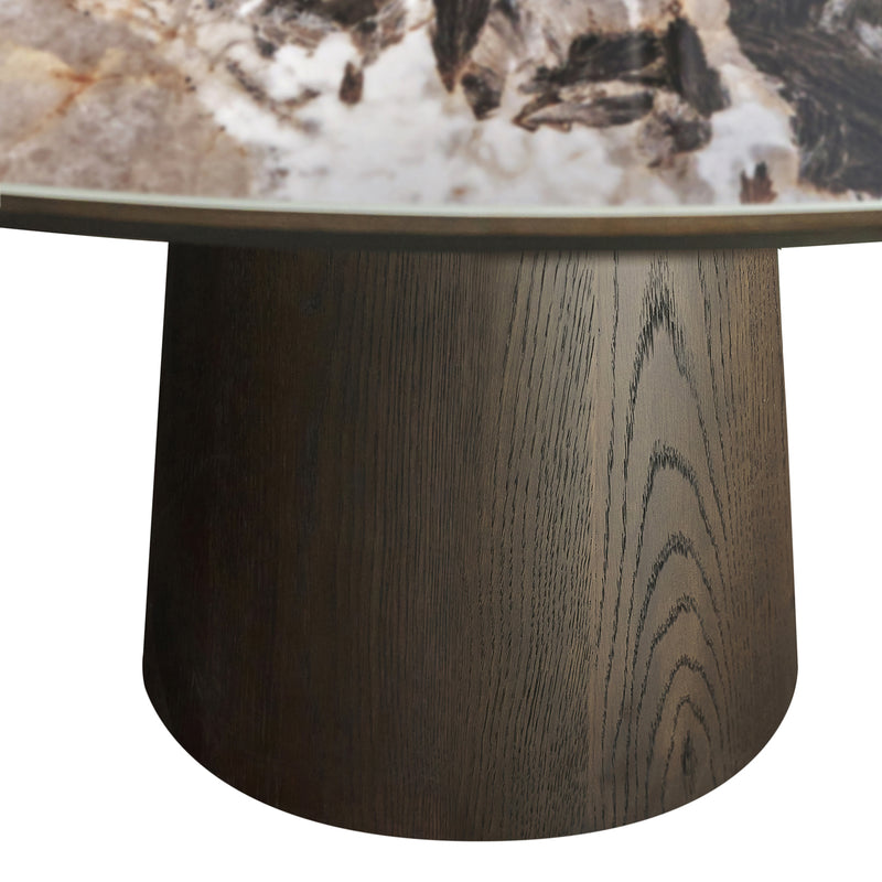Esstisch Langford Brown 200 cm – Keramikplatte, Eichenfurnier-Gestell