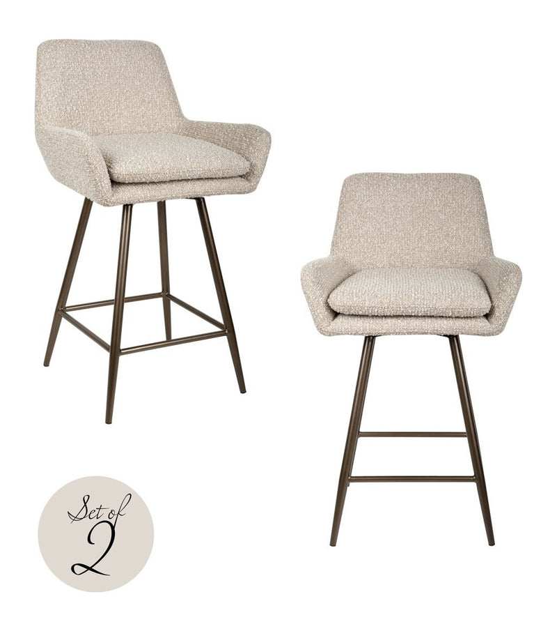 Barhocker Linsey natural chunky, drehbar, Richmond 2er-Set