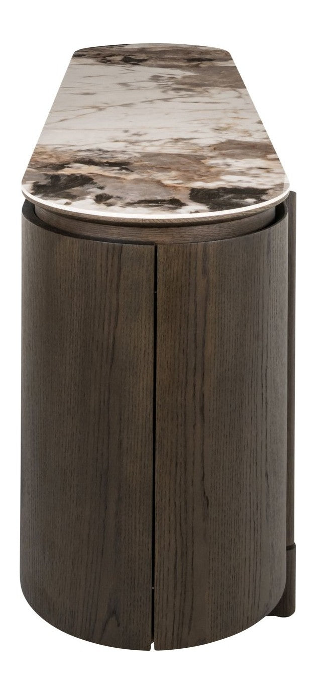 Sideboard Langford in Braun – Eichenfurnier & Keramikplatte, 200 cm