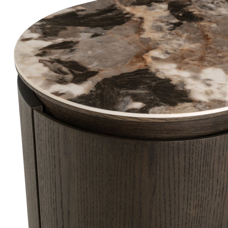 Sideboard Langford in Braun – Eichenfurnier & Keramikplatte, 200 cm