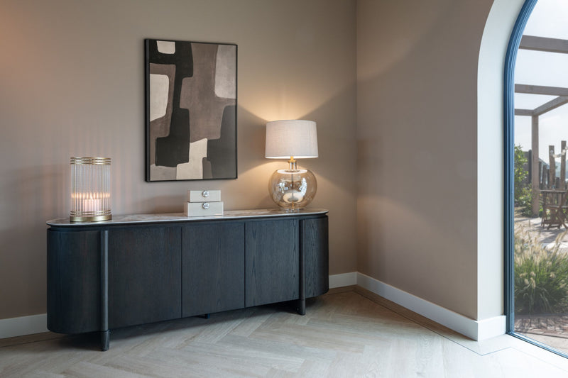 Sideboard Langford in Braun – Eichenfurnier & Keramikplatte, 200 cm