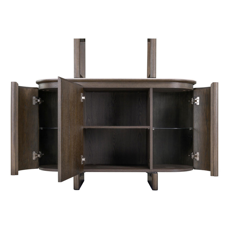 Richmond Vitrine Langford Brown, 200 cm, Eichenfurnier & Keramik