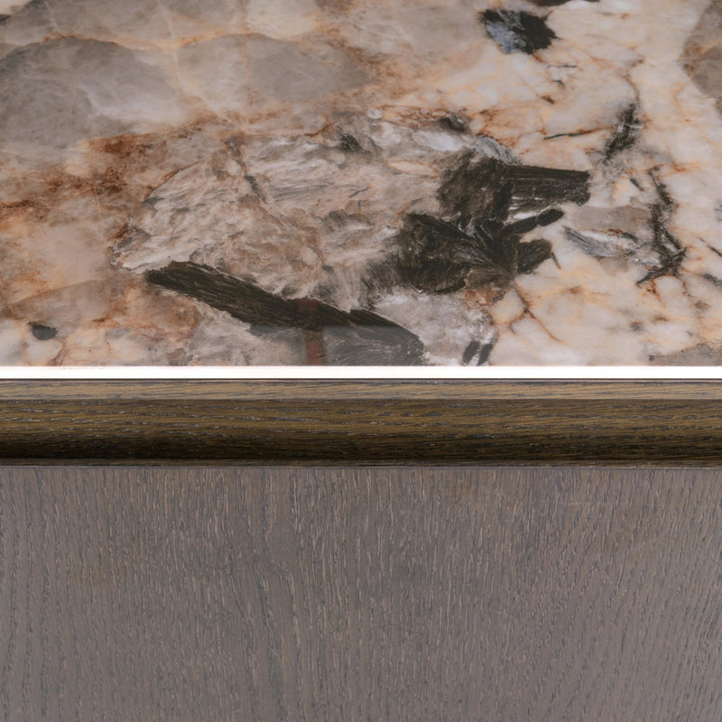 Richmond Vitrine Langford Brown, 200 cm, Eichenfurnier & Keramik