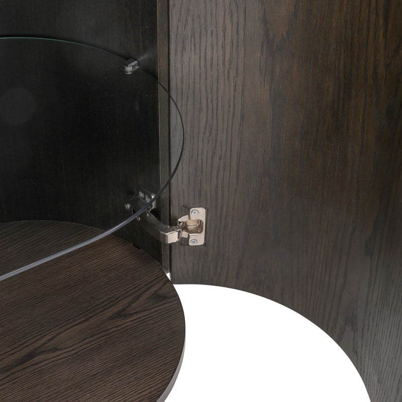 Richmond Vitrine Langford Brown, 200 cm, Eichenfurnier & Keramik