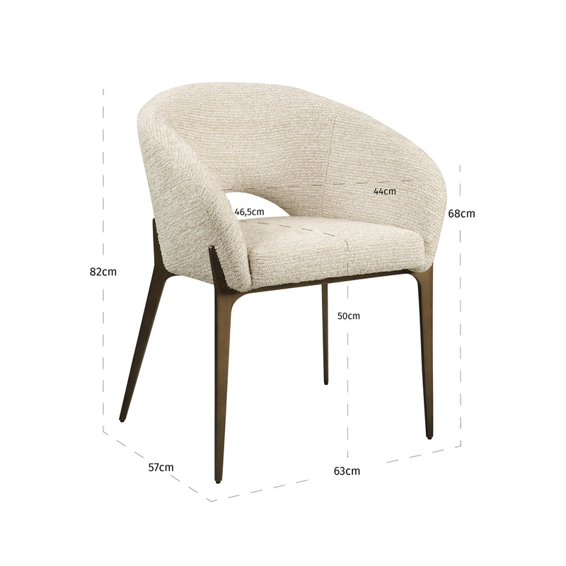 Esszimmerstuhl Kenzi Natural Linear – Richmond Design mit Polsterbezug