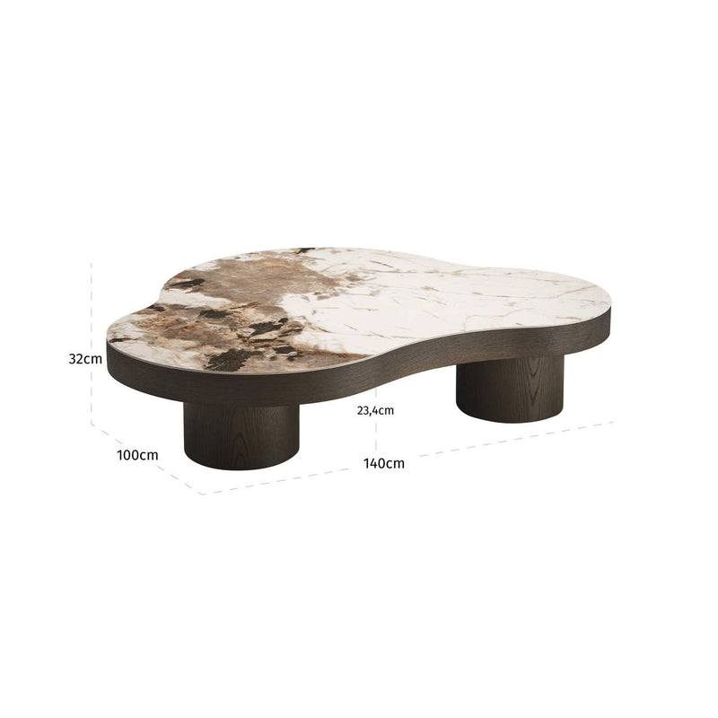 Richmond Couchtisch Langford brown - Keramikplatte im Travertin-Look