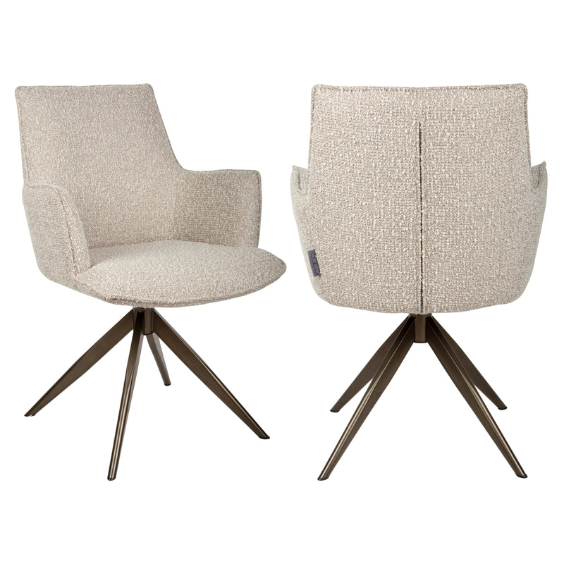 Esszimmerstuhl Dakota Natural Chunky mit Armlehne & Drehfunktion