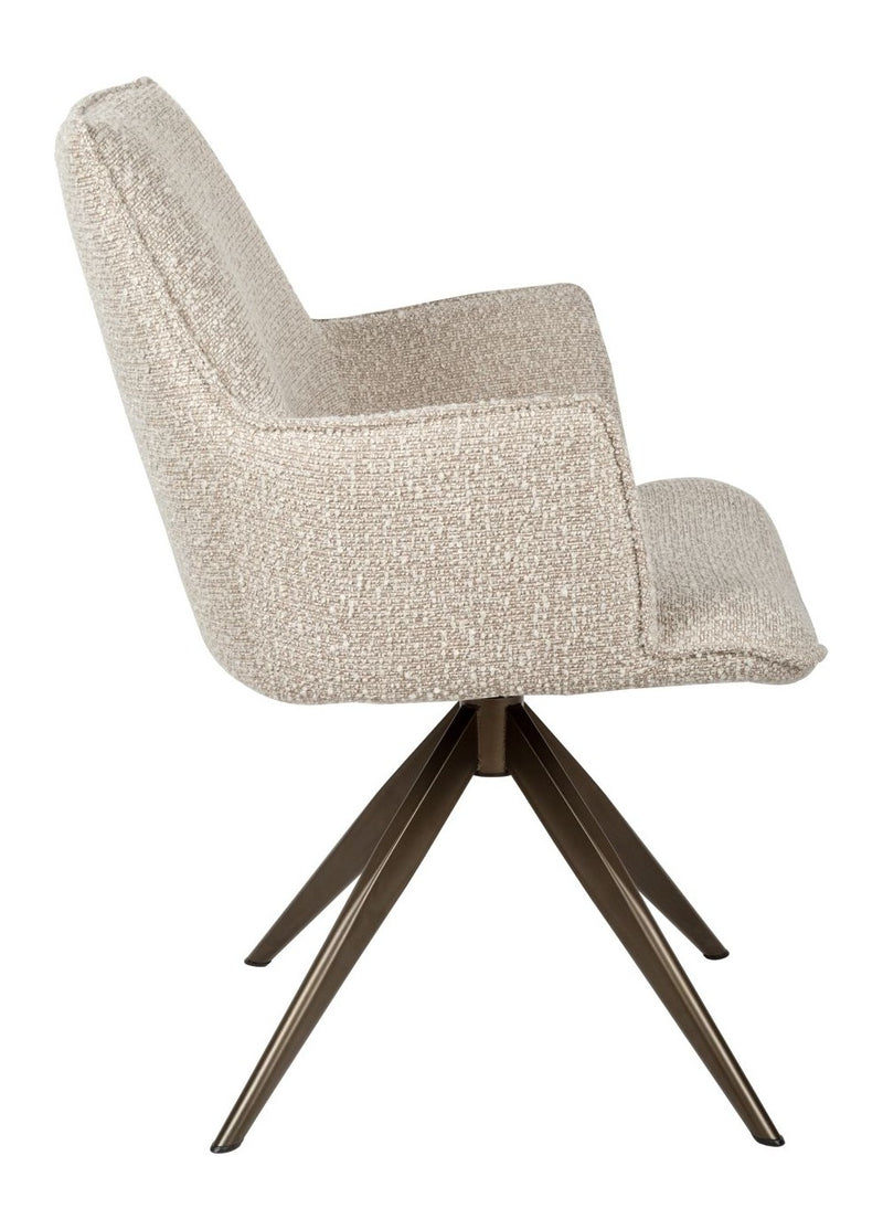 Esszimmerstuhl Dakota Natural Chunky mit Armlehne & Drehfunktion