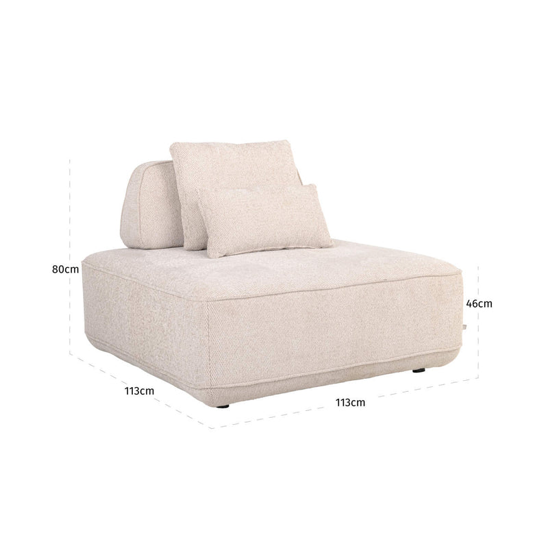 Sofa Tudor 1-Sitzer Natural Boldweave mit verschiebbarer Rückenlehne