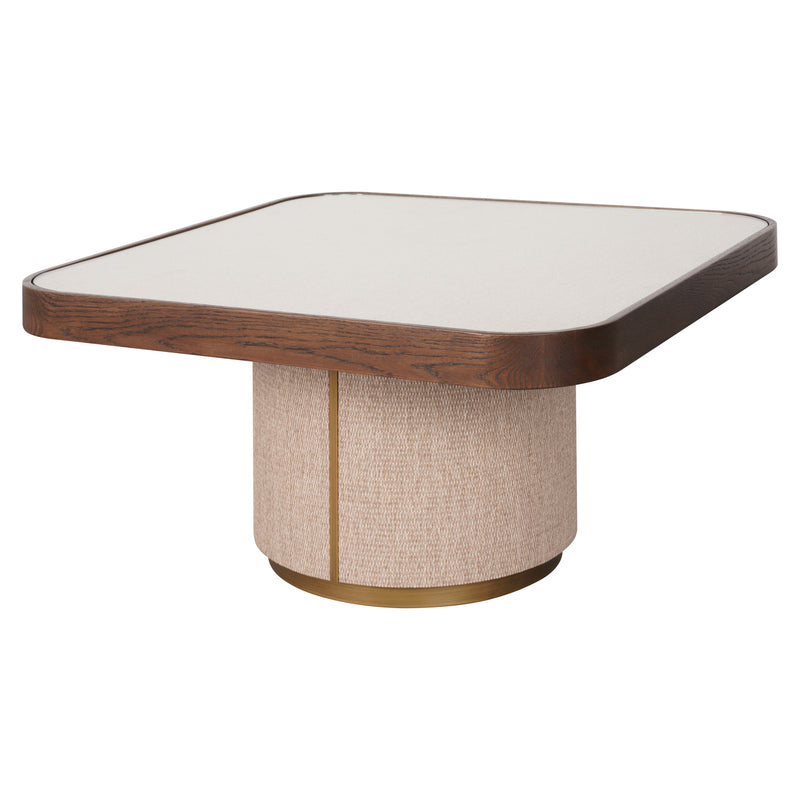 Couchtisch Willox im 2er-Set beige mit Eichenholz & Glas