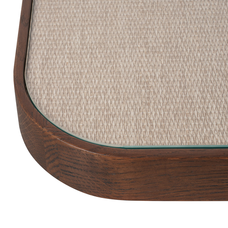 Couchtisch Willox im 2er-Set beige mit Eichenholz & Glas