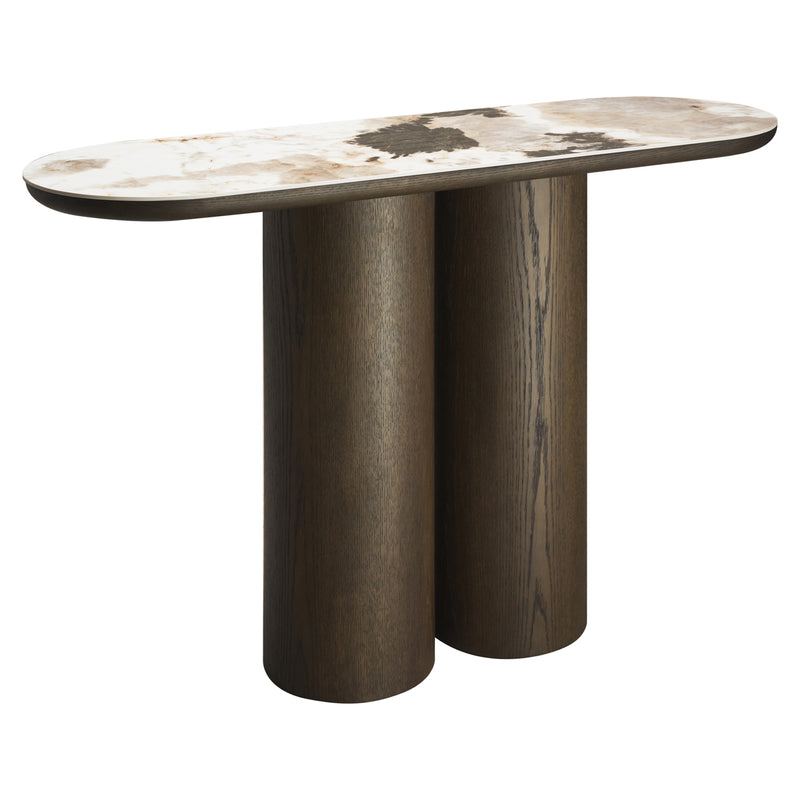 Konsole Langford Brown – Richmond Konsolentisch mit Keramik-Platte