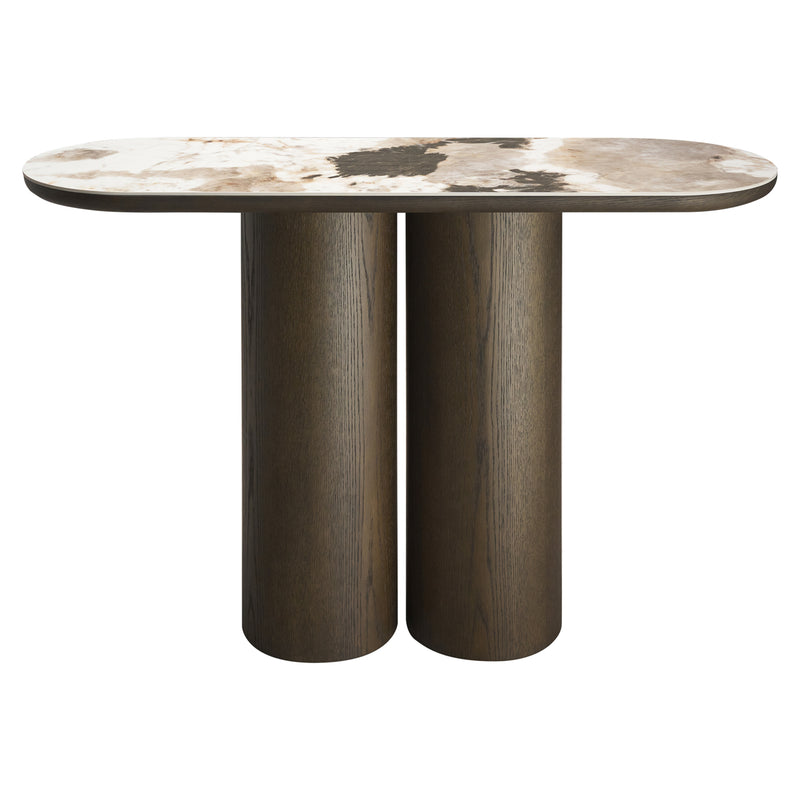 Konsole Langford Brown – Richmond Konsolentisch mit Keramik-Platte